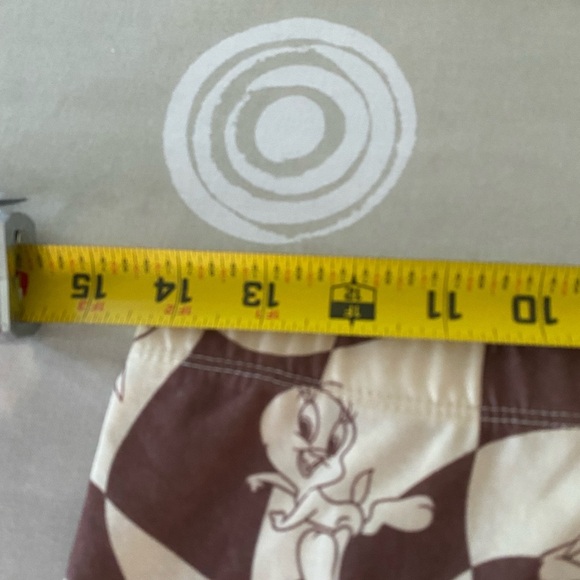 Looney Tunes Y2K Warner Bros. Brown Cream Mini Skirt Casual Quirky Tweety Size M - Picture 4 of 6